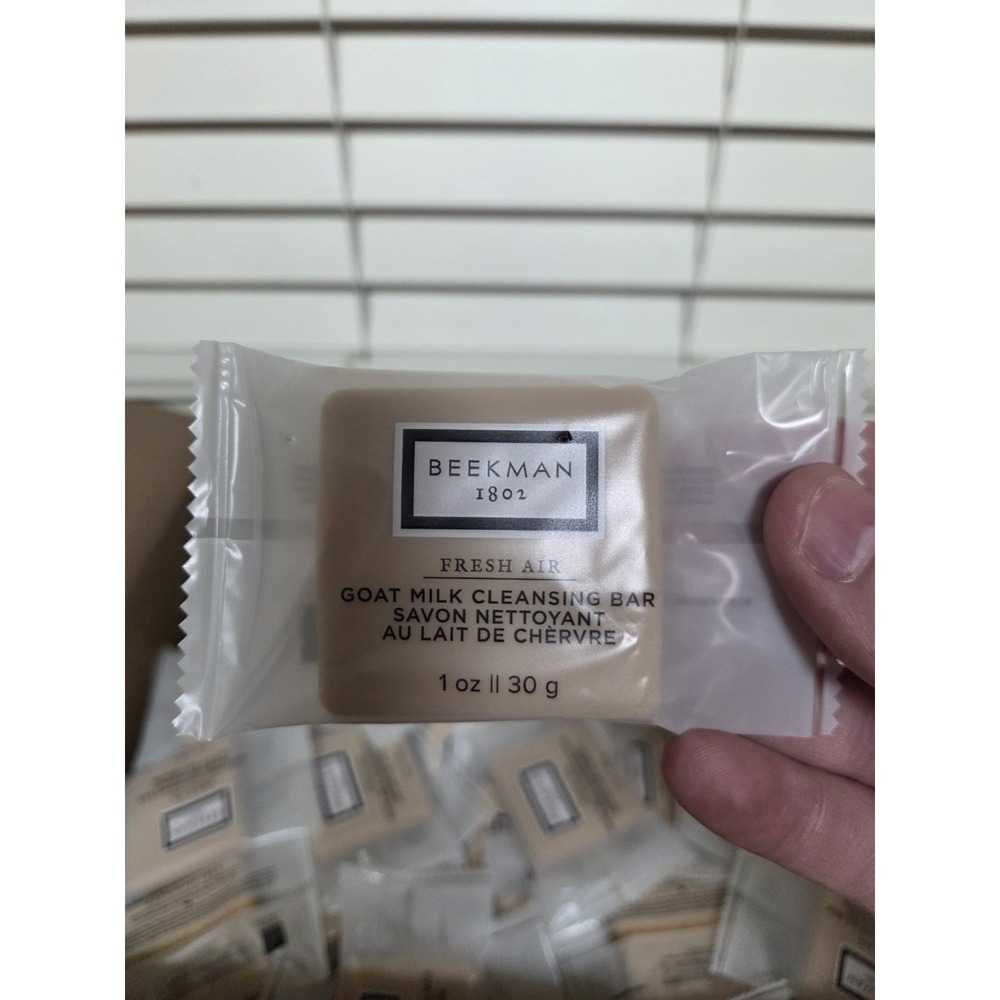 100pc Beekman 1802 Fresh Air Goat Milk Cleansing Bar Soap Travel Hotel Size 1 oz - Picture 2 of 2